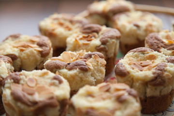 Chocolate curd mini cakes in the form of muffins.