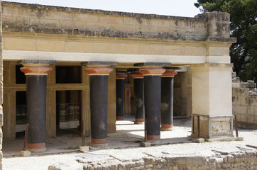 Naklejka premium Crete Island, Knossos, part of the Minoan Palace, the Hall of Double Axes