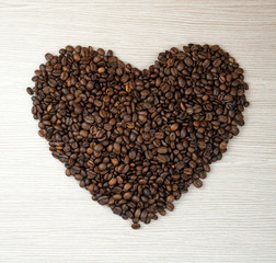 Coffee beans heart.