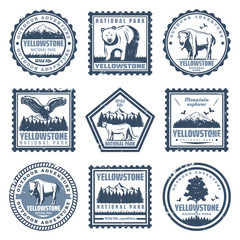Vintage National Park Stamps Set