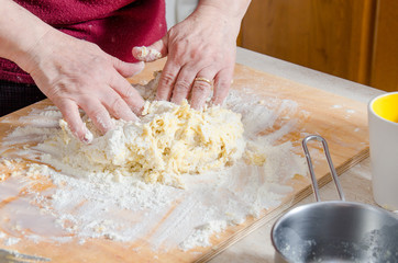 preparation of donuts with milk and eggs