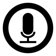 Microphone the black color icon  in circle or round