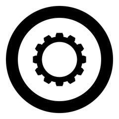 Gear the black color icon  in circle or round