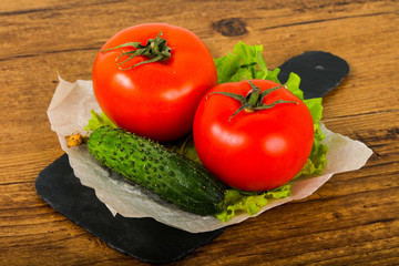 Cucumbers and tomatoes