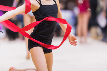 Rhythmic gymnastics competition - blurred