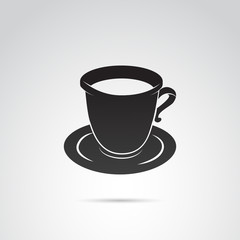 Cup of tea, coffee, chocolate hot. Vector icon.