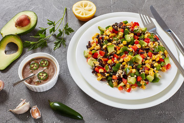 mexican low calories salad on plate
