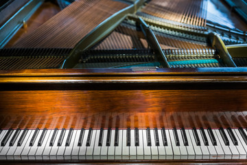 Vintage piano keyboard - music background