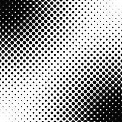 Abstract geometric halftone dot pattern background - monochrome vector graphic design from circles