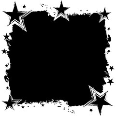 Obraz premium Seamless grunge star pattern. Black and white colors. Vector, illustration eps10