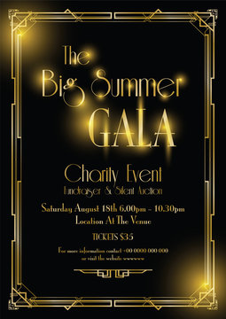 big gala ball art deco background