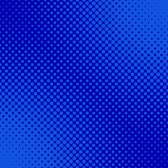 Blue retro halftone dot pattern background - abstract vector graphic from circles in varying sizes