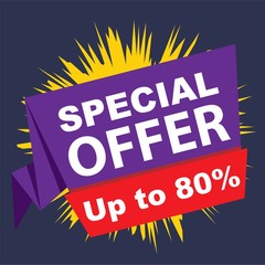 Vector sale banner design template