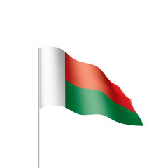 Madagascar flag, vector illustration