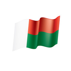 Madagascar flag, vector illustration