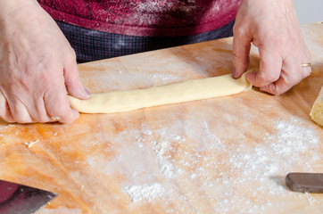 preparation of donuts with milk and eggs