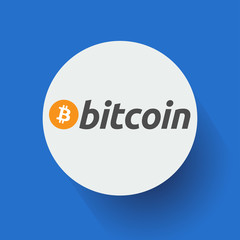 Bitcoin sign icon flat design network money symbol. For mobile user interface. Vector, illustration eps10