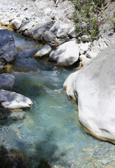 Fototapeta premium Crete island, at the National Park of Samaria Gorge, streambed