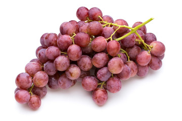 Ripe red grape isolated on white.
