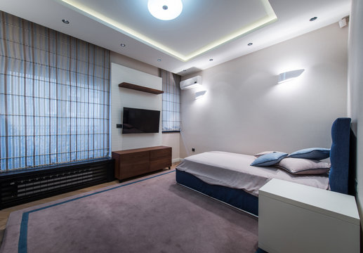 Bedroom interior in modern luxury apartment
