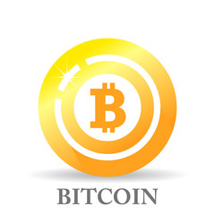 Bitcoin sign icon flat design network money symbol. For mobile user interface. Vector, illustration eps10