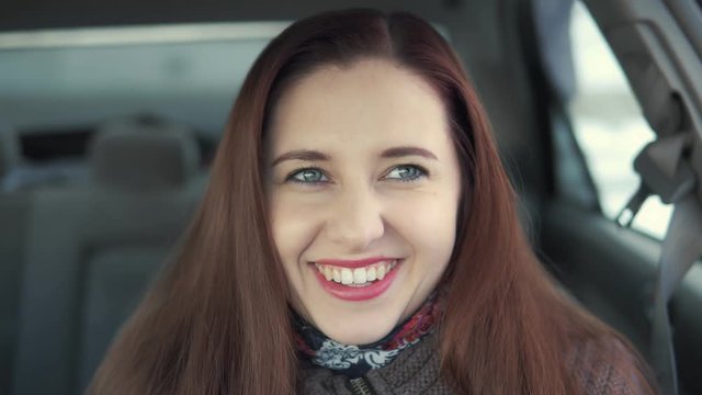 the girl shows the tongue