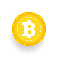 Bitcoin sign icon flat design network money symbol. For mobile user interface. Vector, illustration eps10