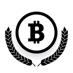 Bitcoin sign icon flat design network money symbol. For mobile user interface. Vector, illustration eps10