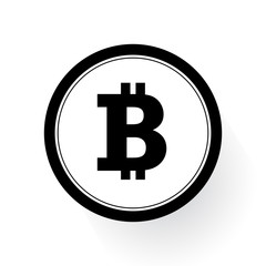 Bitcoin sign icon flat design network money symbol. For mobile user interface. Vector, illustration eps10