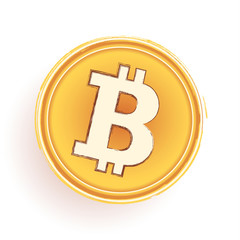 Bitcoin sign icon flat design network money symbol. For mobile user interface. Vector, illustration eps10