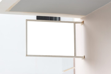 White empty outdoor business signage mock up