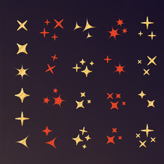 Icon star. Sparkles collection. Sparks vector icons set