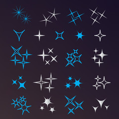 Icon sparkle line. Bright firework, decoration twinkle, shiny flash