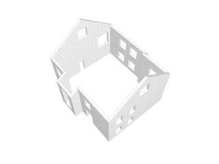 Fototapeta premium 3d illustration of a brick wall. Linear and tonal pattern. 3d modeling