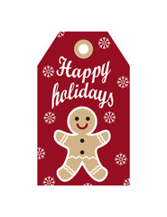 Happy Holidays Label Sample on Vector Illustration