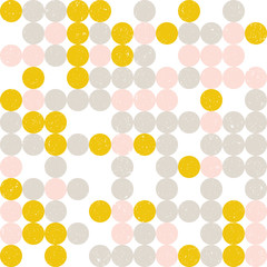 Circles mosaic geometric vector seamless pattern.
