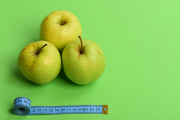 Diet and sport regime concept. Pattern made of apple fruits