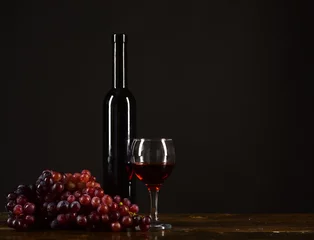 Fotobehang Winetasting and degustation still life concept. Bordeaux or cabernet wine © be free