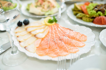 Red and White Fish on Plate