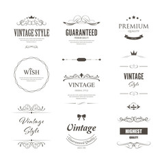Set of premium label for design vintage style. Banner vector.