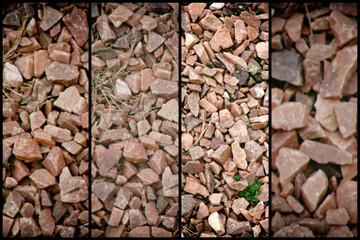Flintstone pebbles structure of red stone for background
