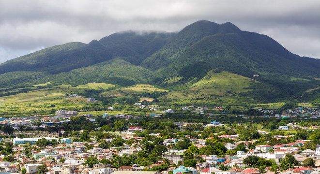 St Kitts Under Cloudy Mountains
