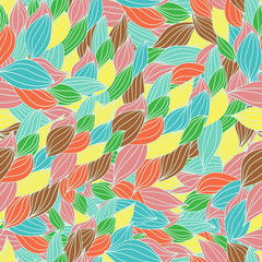 Vector pattern abstract seamless background with colorful ornament. Hand draw illustration, coloring book zentangle motif.