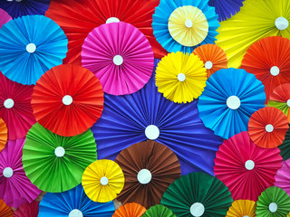 Fototapeta na wymiar Multicolor of the umbrella paper background