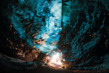 Crystal Ice cave in Iceland