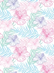  Hand drawn doodle tropical leaves pattern © jane55