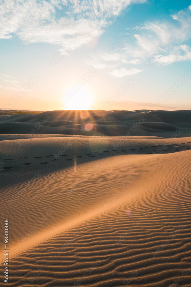 Canvas Prints sunset view in the middle of the desert.