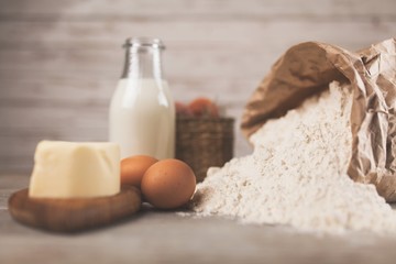 Basic baking ingredients