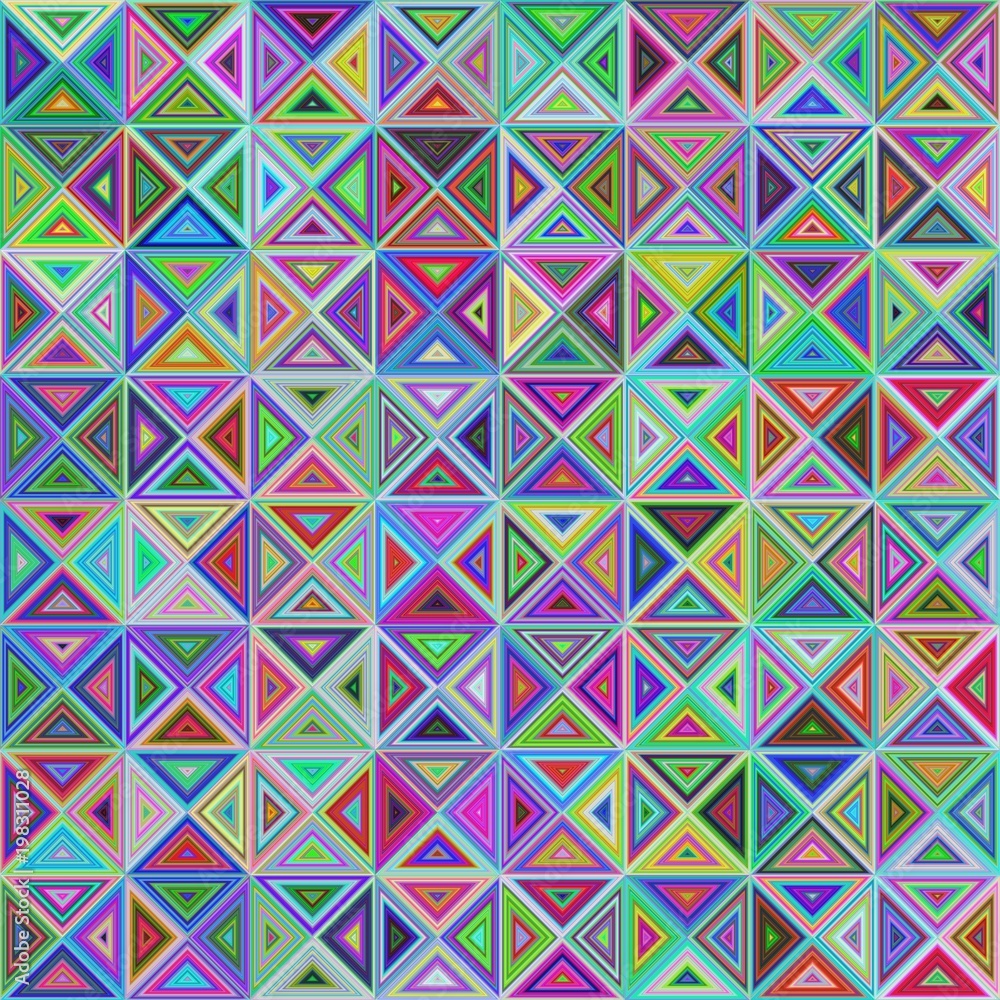 Poster abstract colorful regular triangle mosaic background design
