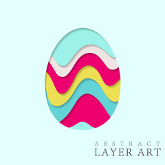 Easter Egg Abstract Layer Art with paper cut shapes. Vector design layout for business presentations, flyers, posters and invitations